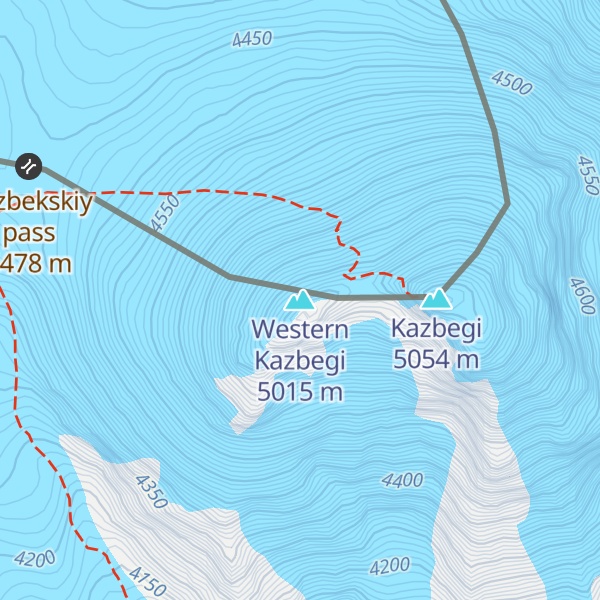 Map of Western Kazbegi