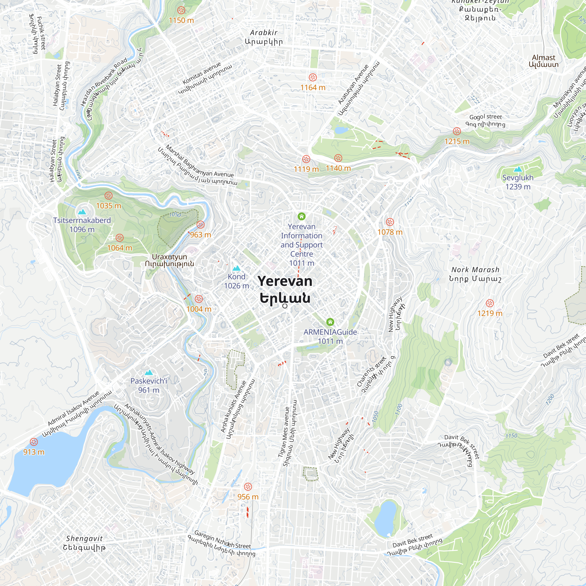 Tourist Information Center: Yerevan Card map