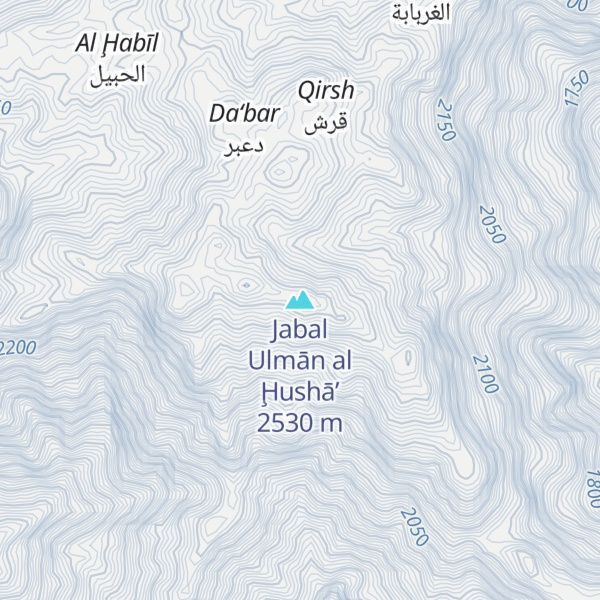 Map of Jabal Ulmān al Ḩushā’