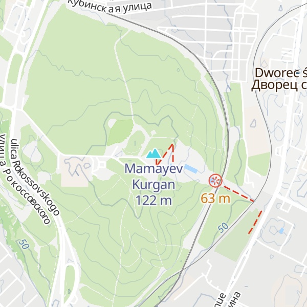 Map of Mamayev Kurgan