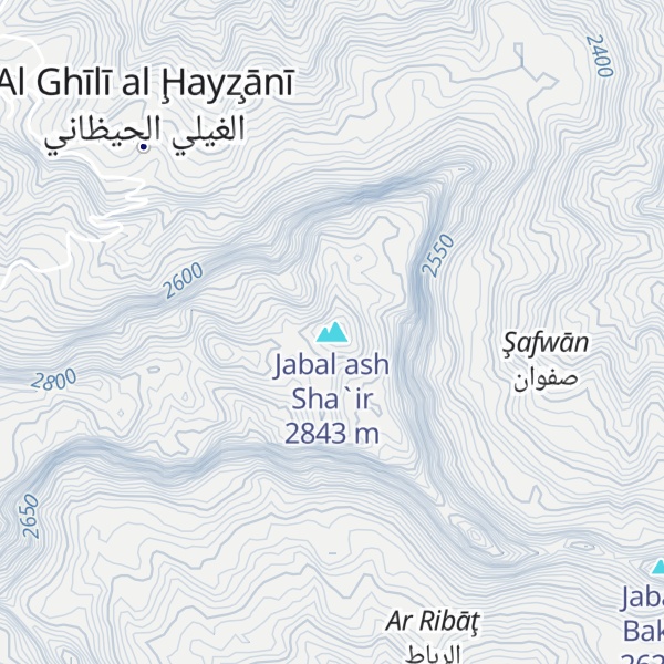 Map of Jabal ash Sha`ir