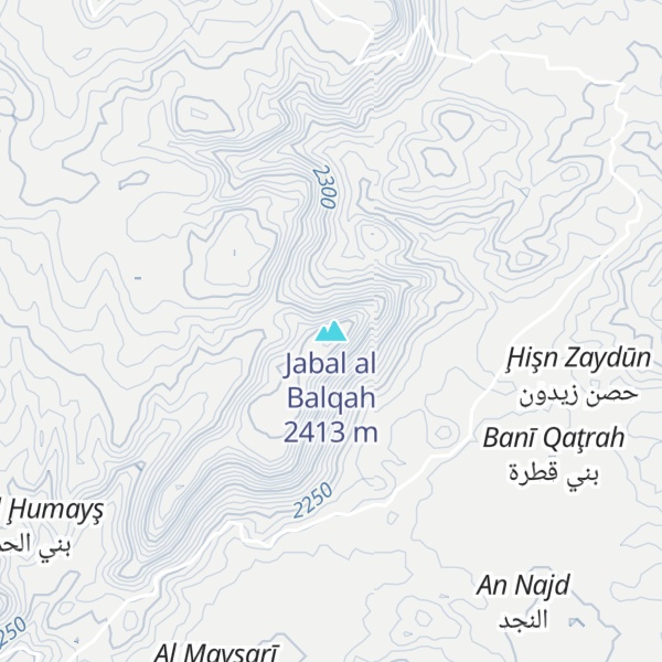 Map of Jabal al Balqah