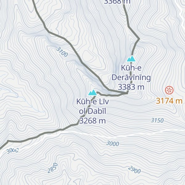 Map of Kūh-e Līv ol Dabīl