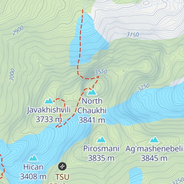 Map of North Chaukhi