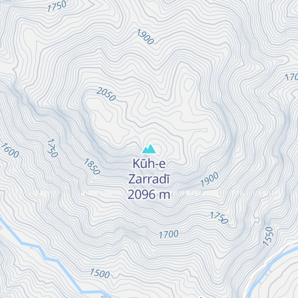 Map of Kūh-e Zarradī