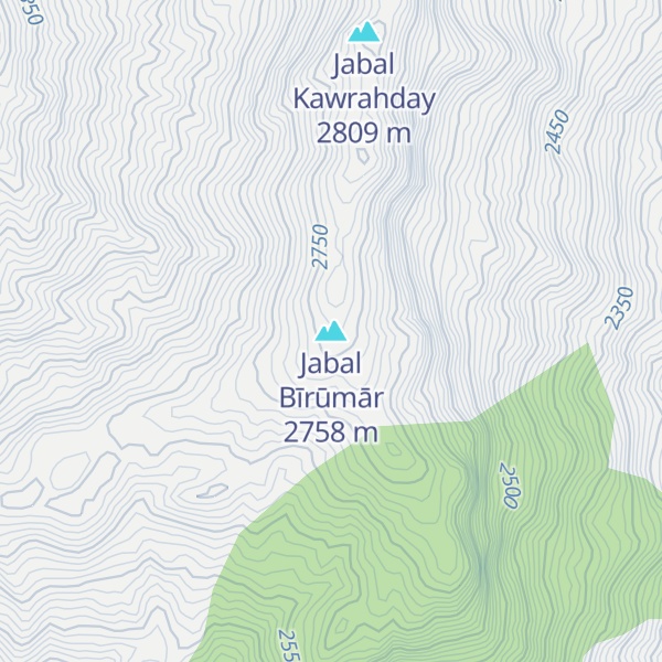 Map of Jabal Bīrūmār