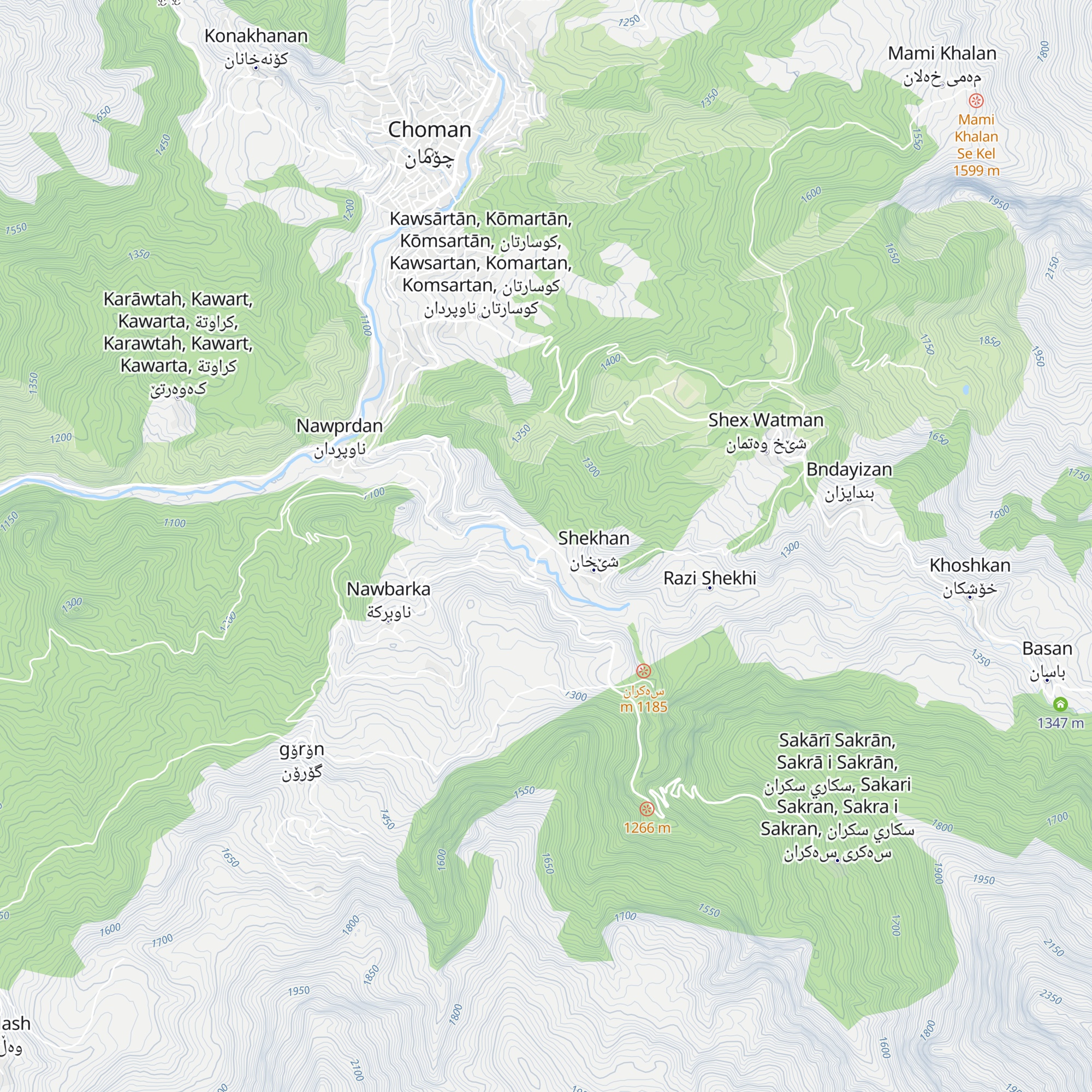Sakran Huts map