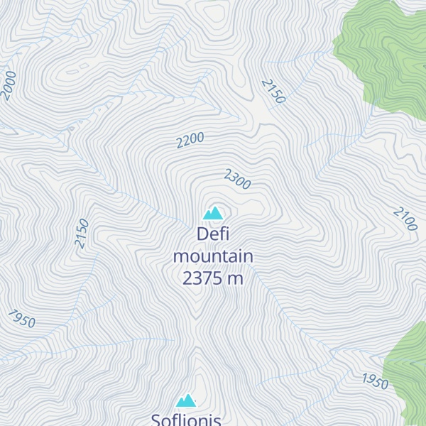 Map of Defi mountain