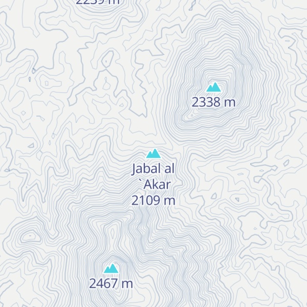 Map of Jabal al `Akar