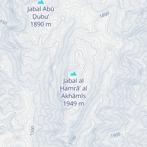 Map of Jabal al Ḩamrā’ al Akhāmīs