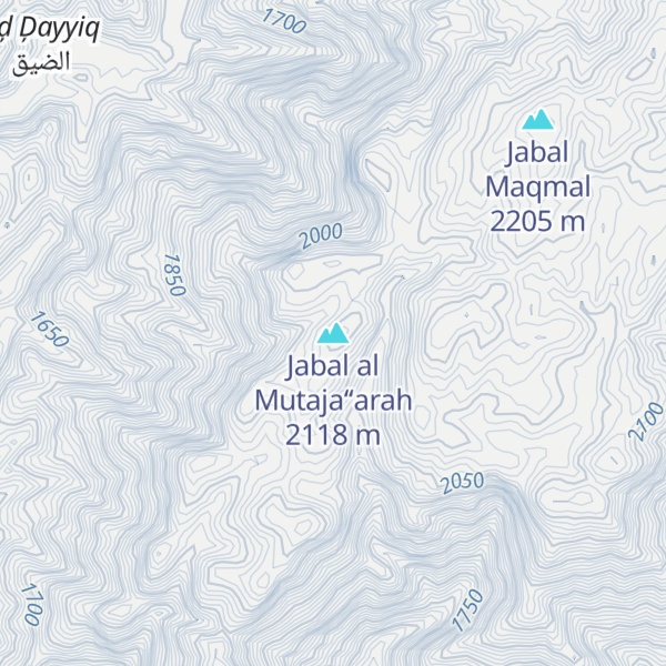 Map of Jabal al Mutaja‘‘arah