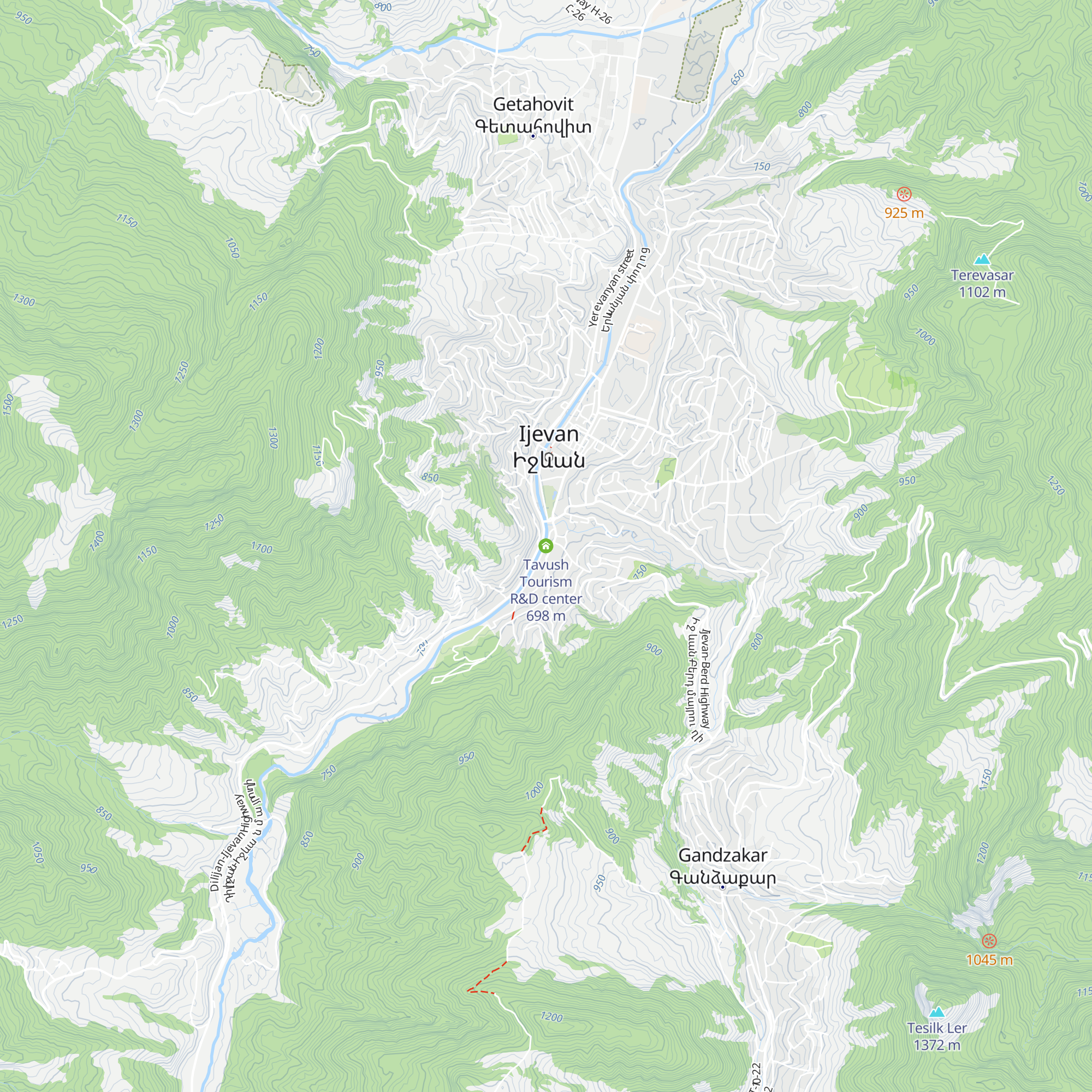 Tavush Tourism R&D center map