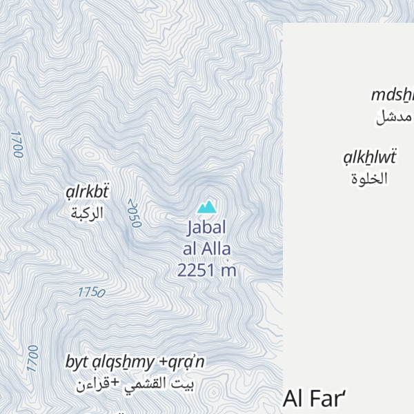 Map of Jabal al Alla