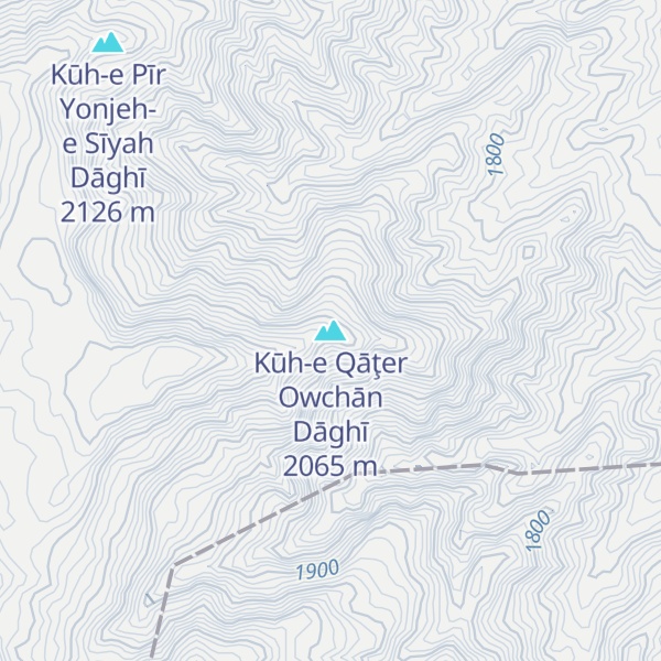 Map of Kūh-e Qāţer Owchān Dāghī