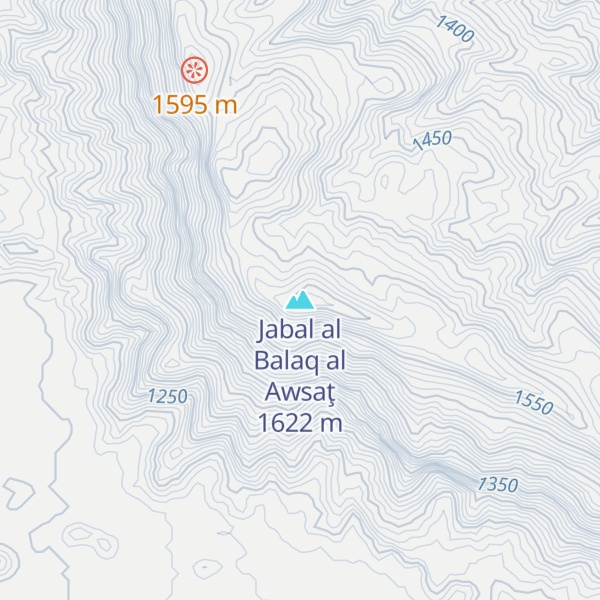 Map of Jabal al Balaq al Awsaţ