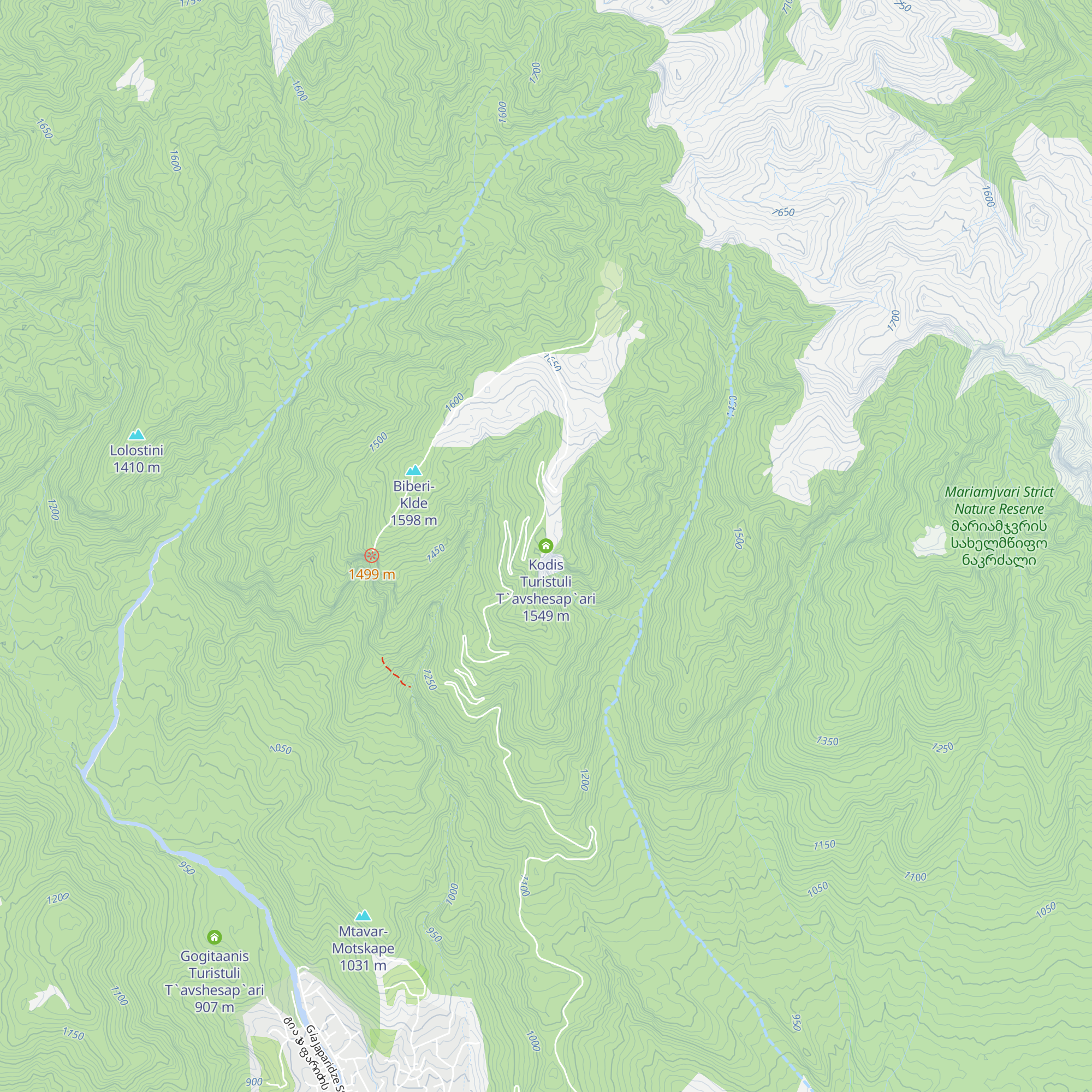 Kodis Turistuli T`avshesap`ari map