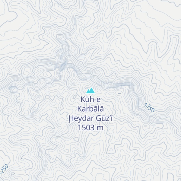 Map of Kūh-e Karbālā Ḩeydar Gūz’ī