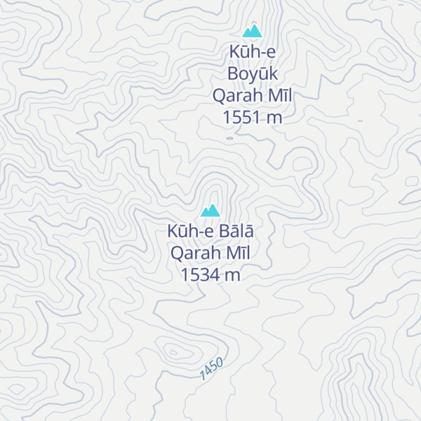 Map of Kūh-e Bālā Qarah Mīl