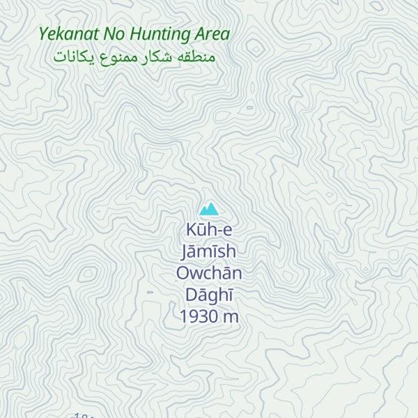 Map of Kūh-e Jāmīsh Owchān Dāghī