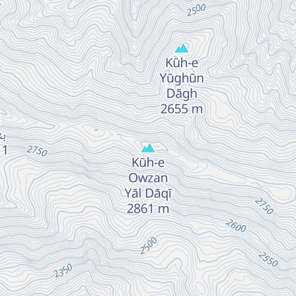 Map of Kūh-e Owzan Yāl Dāqī