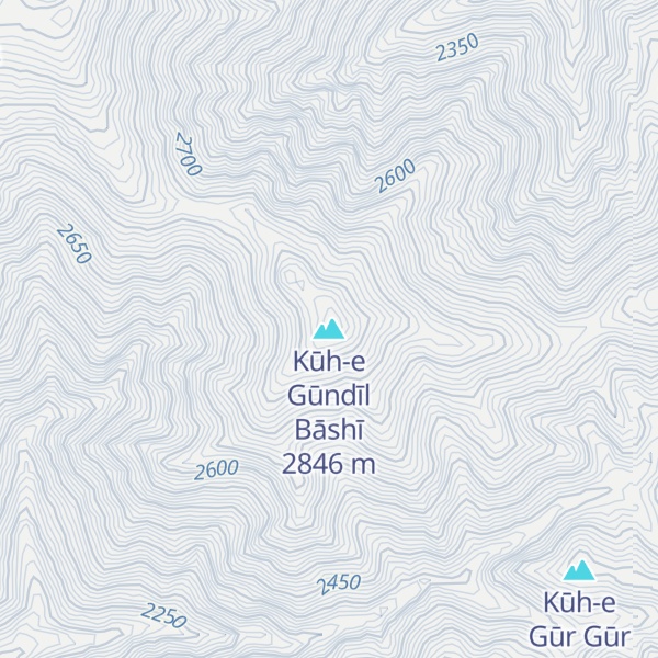 Map of Kūh-e Gūndīl Bāshī