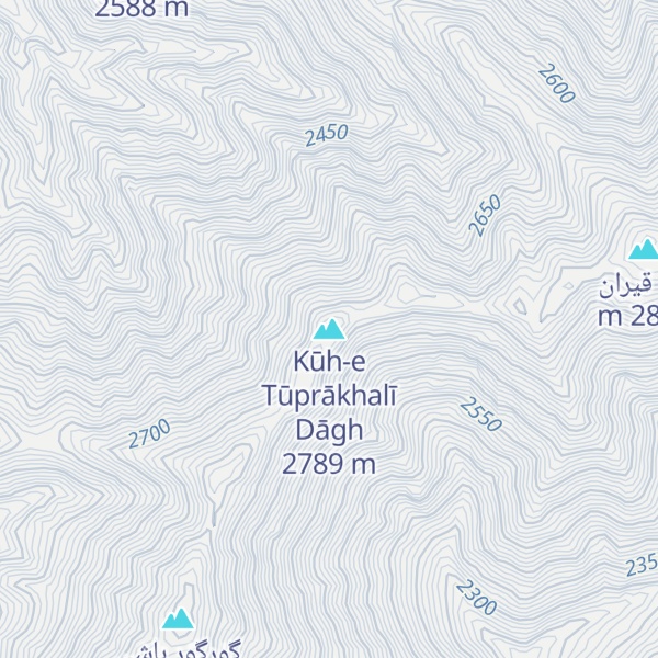 Map of Kūh-e Tūprākhalī Dāgh