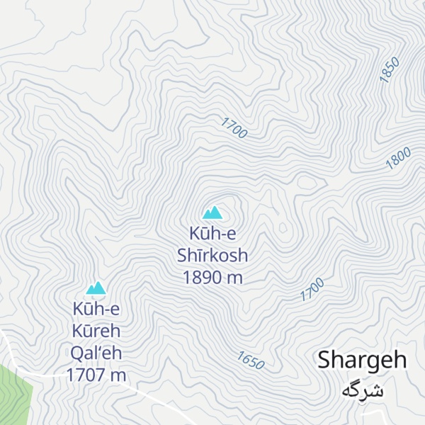 Map of Kūh-e Shīrkosh
