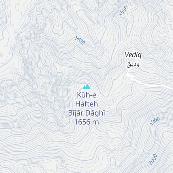 Map of Kūh-e Hafteh Bījār Dāghī
