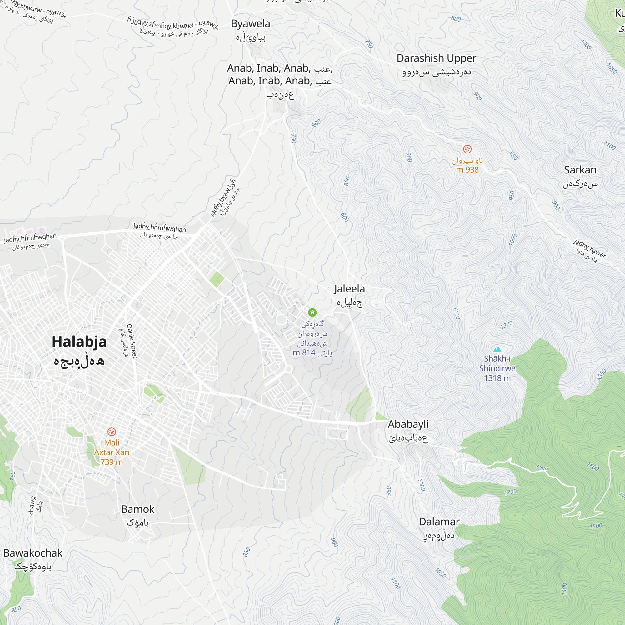 گەڕەکی سەروەران شەھیدانی پارتی map
