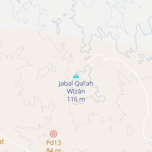 Map of Jabal Qal‘ah Wīzān