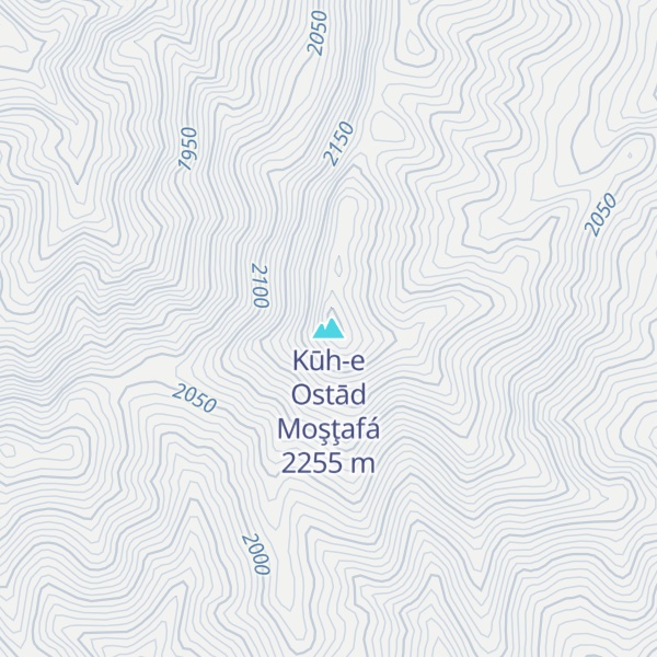 Map of Kūh-e Ostād Moşţafá