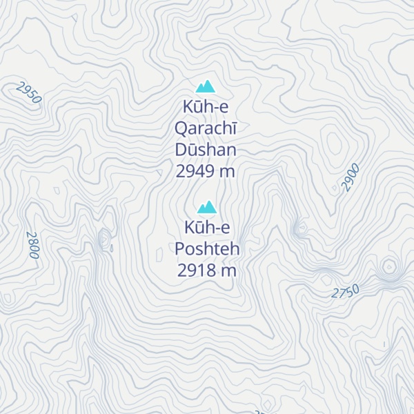 Map of Kūh-e Poshteh
