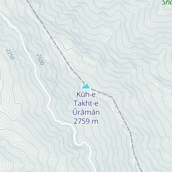 Map of Kūh-e Takht-e Ūrāmān
