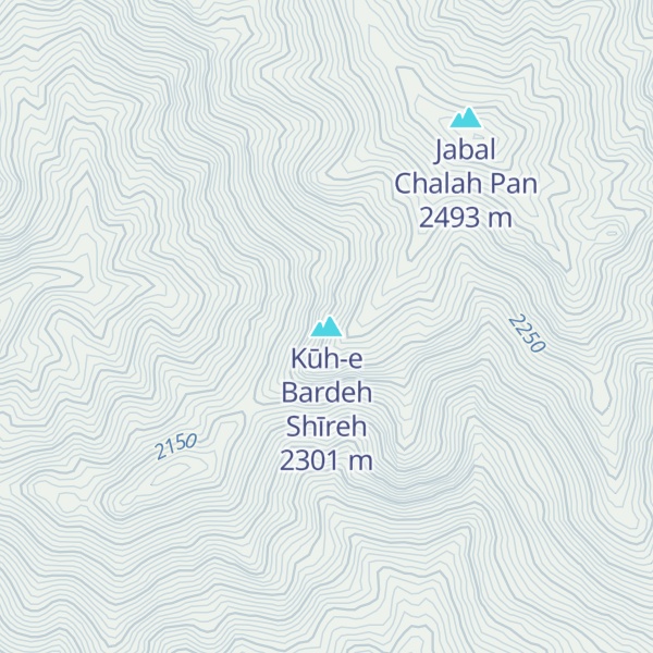 Map of Kūh-e Bardeh Shīreh