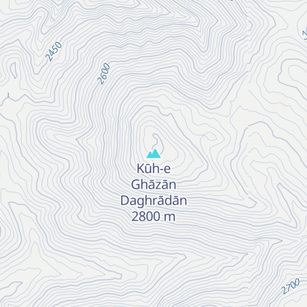 Map of Kūh-e Ghāzān Daghrādān