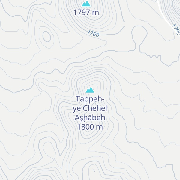 Map of Tappeh-ye Chehel Aşḩābeh