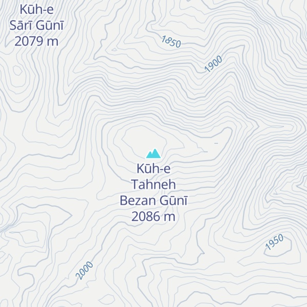 Map of Kūh-e Tahneh Bezan Gūnī