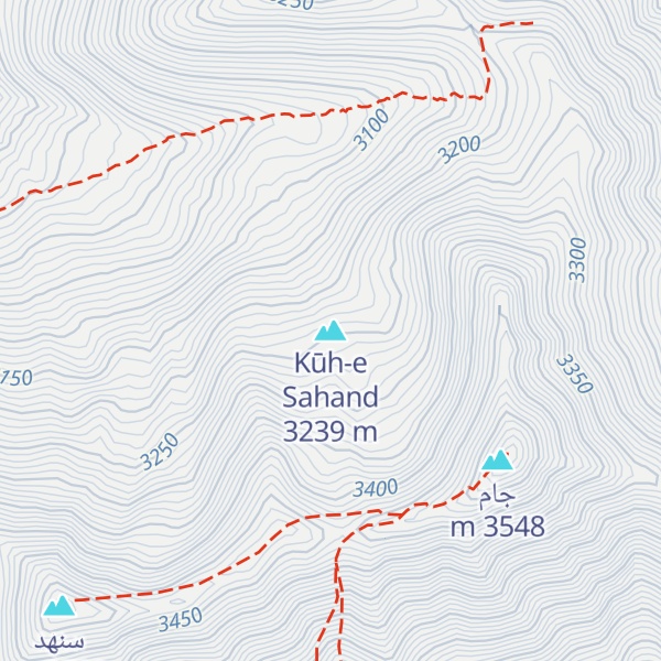 Map of Kūh-e Sahand