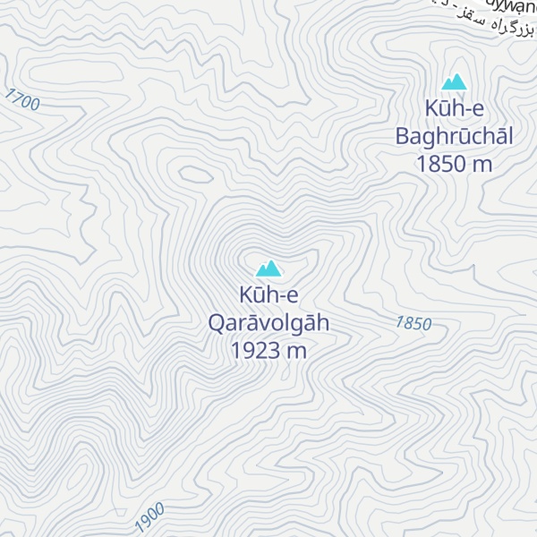 Map of Kūh-e Qarāvolgāh