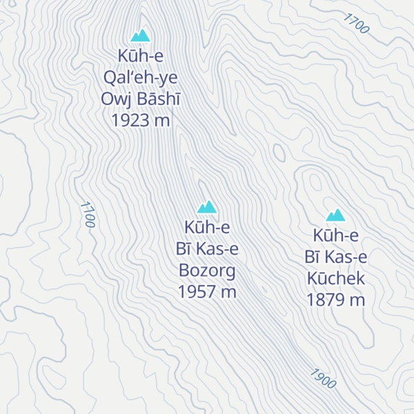 Map of Kūh-e Bī Kas-e Bozorg