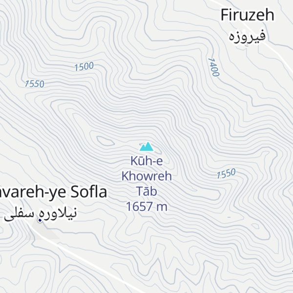 Map of Kūh-e Khowreh Tāb