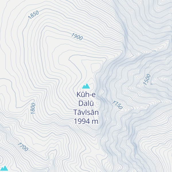 Map of Kūh-e Dalū Tāvīsān