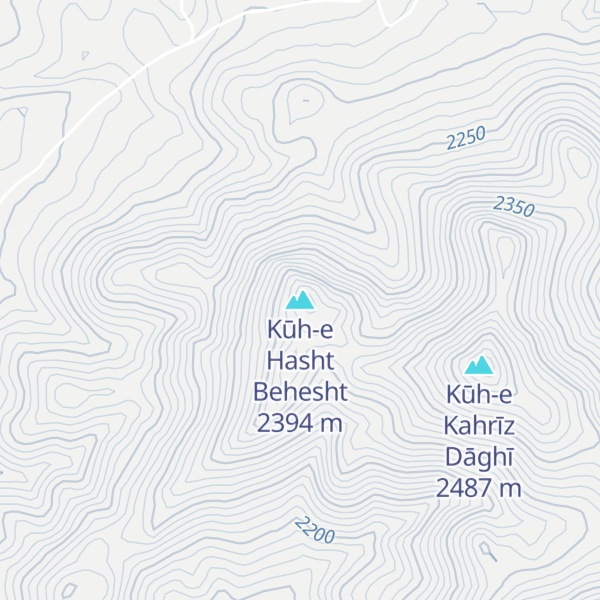 Map of Kūh-e Hasht Behesht