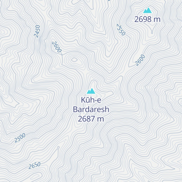 Map of Kūh-e Bardaresh
