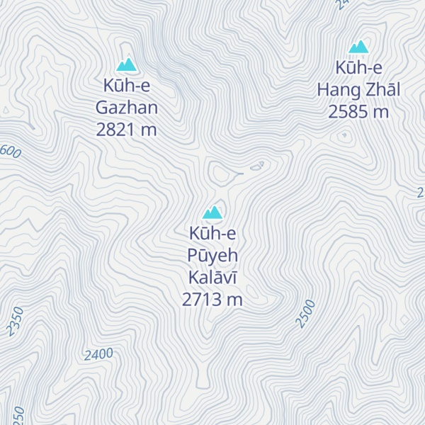 Map of Kūh-e Pūyeh Kalāvī