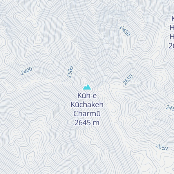Map of Kūh-e Kūchakeh Charmū