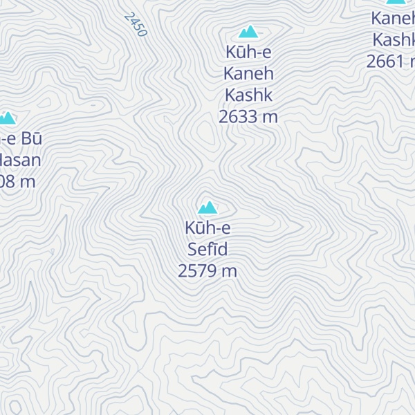 Map of Kūh-e Sefīd