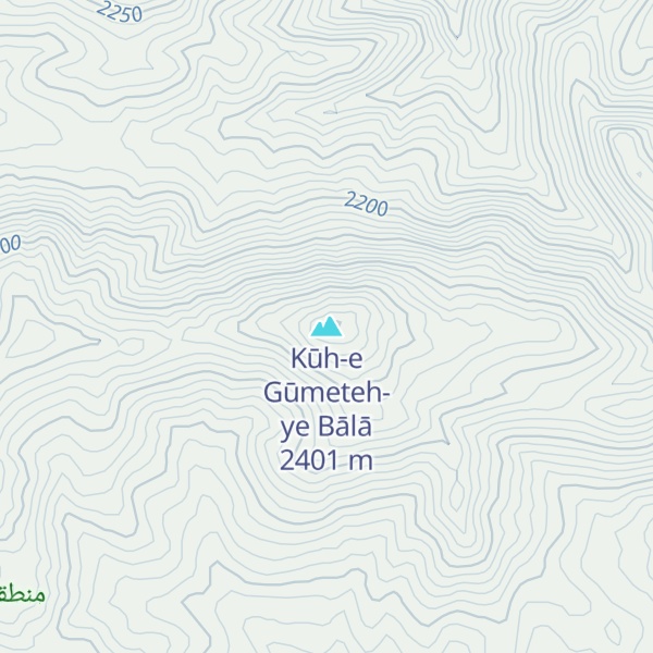 Map of Kūh-e Gūmeteh-ye Bālā
