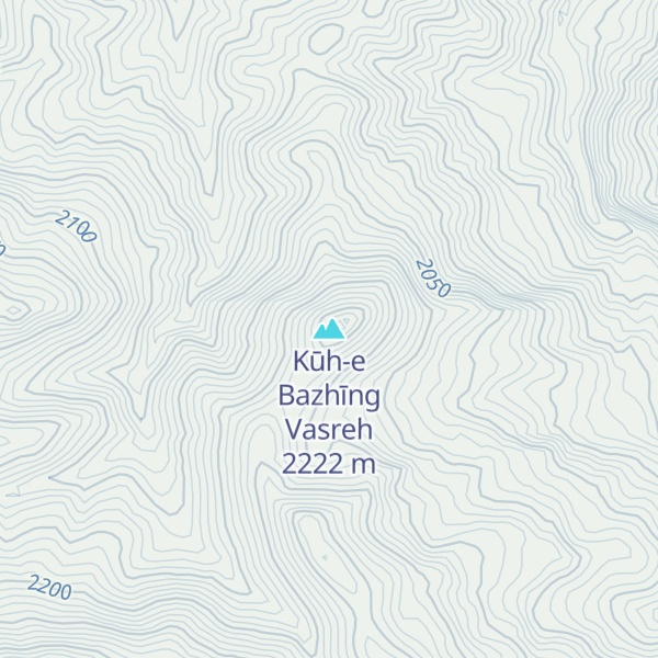 Map of Kūh-e Bazhīng Vasreh