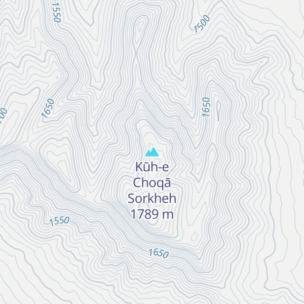 Map of Kūh-e Choqā Sorkheh